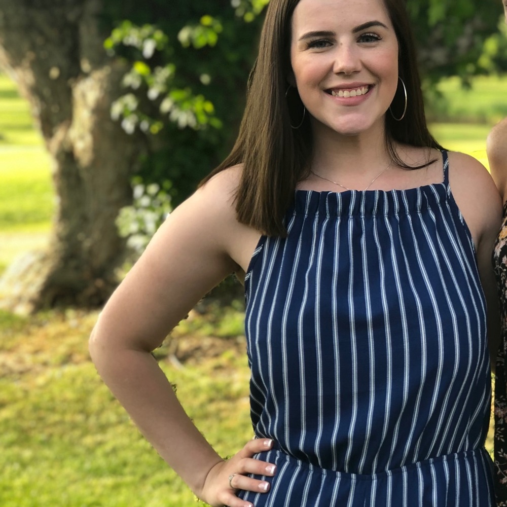 Striped Blue and white romper